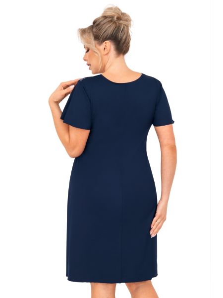 Koszula nocna damska - Melania plus size granatowa - 2
