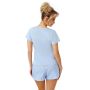 Piżama damska bawełniana błękitna - Star short - 4