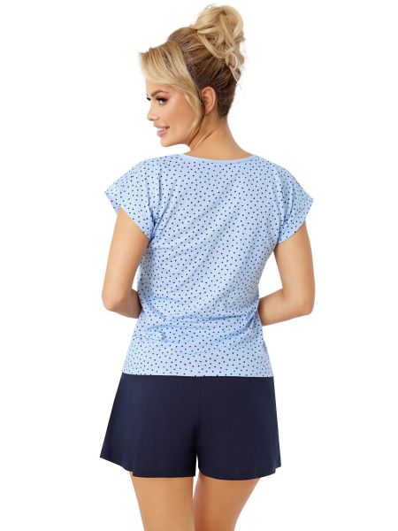 Piżama bawełniana w gwiazdki - Star short granatowa - 2