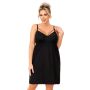 Seksowna koszula nocna plus size - Sylvia czarna plus size - 2