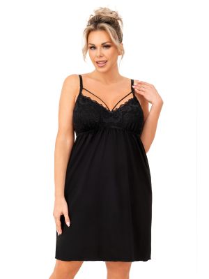 Seksowna koszula nocna plus size - Sylvia czarna plus size
