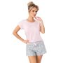 Piżama damska krótki rękaw - Bunny short róż - 4