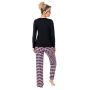 Piżama bawełniana w kratę - Sleep long black - 3