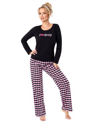 Checked cotton pajamas - Sleep long black