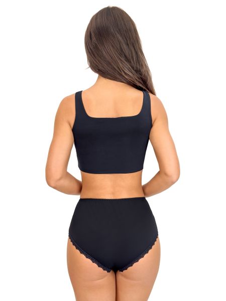 Figi bawełniane damskie pełne - 251 czarne - 3