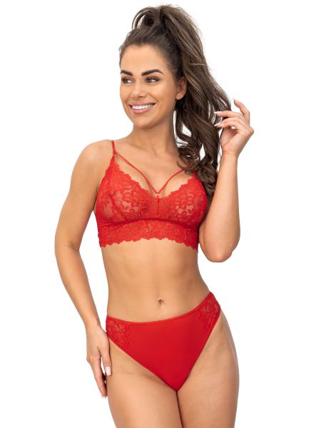 Biustonosz soft koronkowy - 245 czerwony - 3