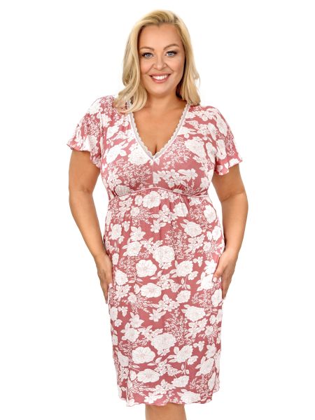 Koszula nocna w kwiaty - Tina plus size - 2