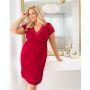 Elegancka koszulka z koronką - Sonia plus size bordowa - 2