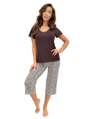 Women brown pajamas - Zoya 3/4