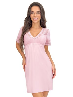 Lace nightdress - Linda in powder pink