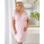 Koszula nocna plus size - Linda plus size pudrowy róż - 2