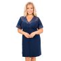 Elegancka granatowa koszula nocna - Linda plus size granat - 3