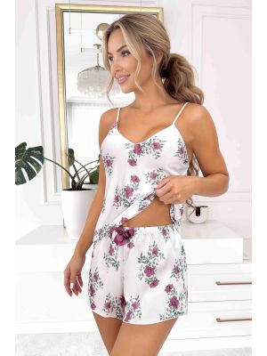 Women`s Satin Floral Pajamas - Julia 1/2