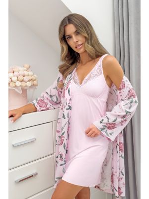 Pink nightdress with lace - Gabriela