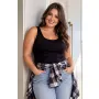 102 czarny plus size podkoszulek - 2