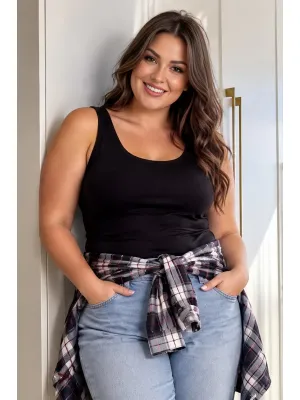 102 czarny plus size podkoszulek