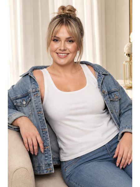 102 biały plus size podkoszulek