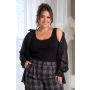 109 czarny plus size podkoszulek - 2