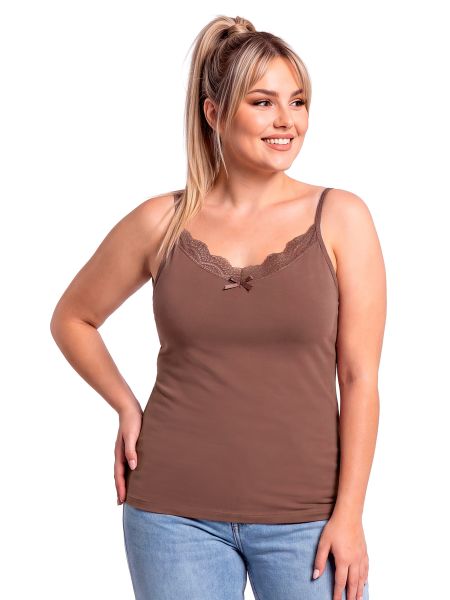 106 brązowy plus size podkoszulek - 2