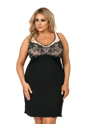 Sarah czarna plus size - koszulka nocna